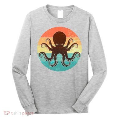 Retro Octopus Kraken  Long Sleeve Shirt