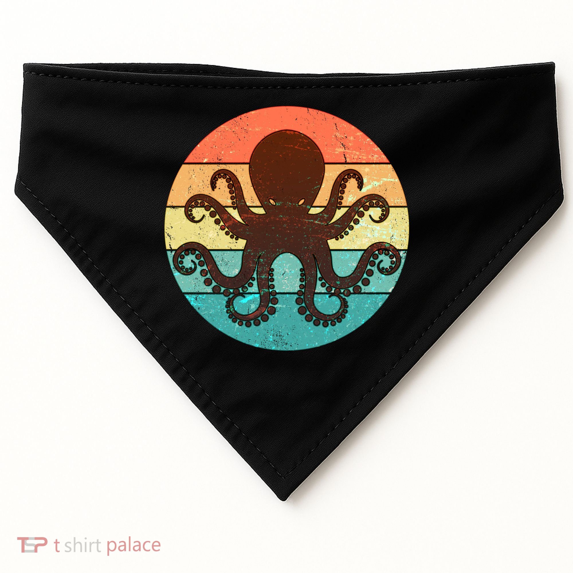 Retro Octopus Kraken  USA-Made Doggie Bandana