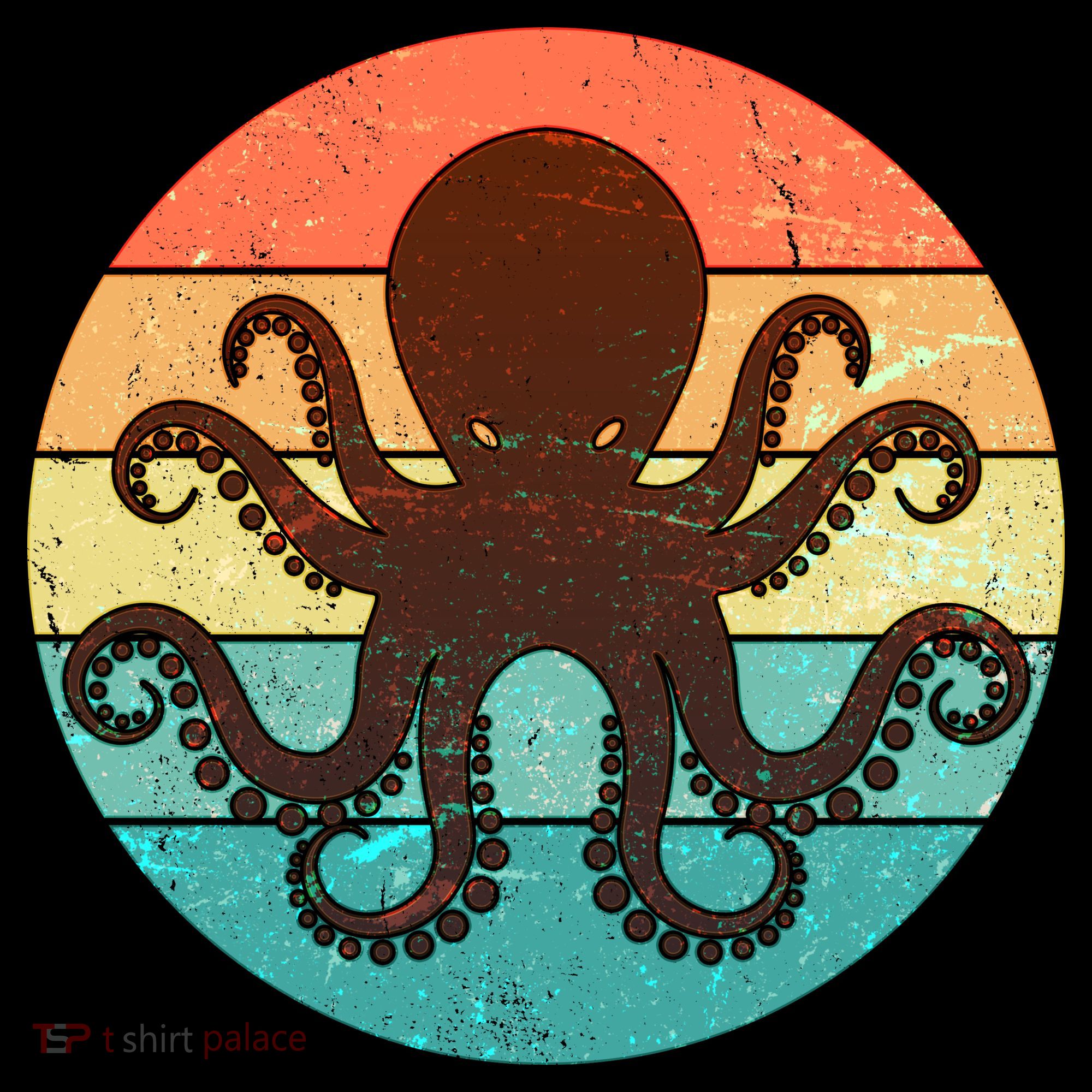 Retro Octopus Kraken  Apron