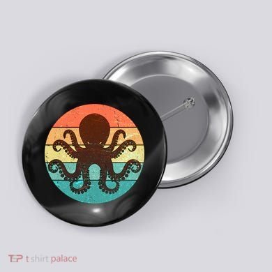 Retro Octopus Kraken  Button
