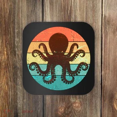 Retro Octopus Kraken  Coaster