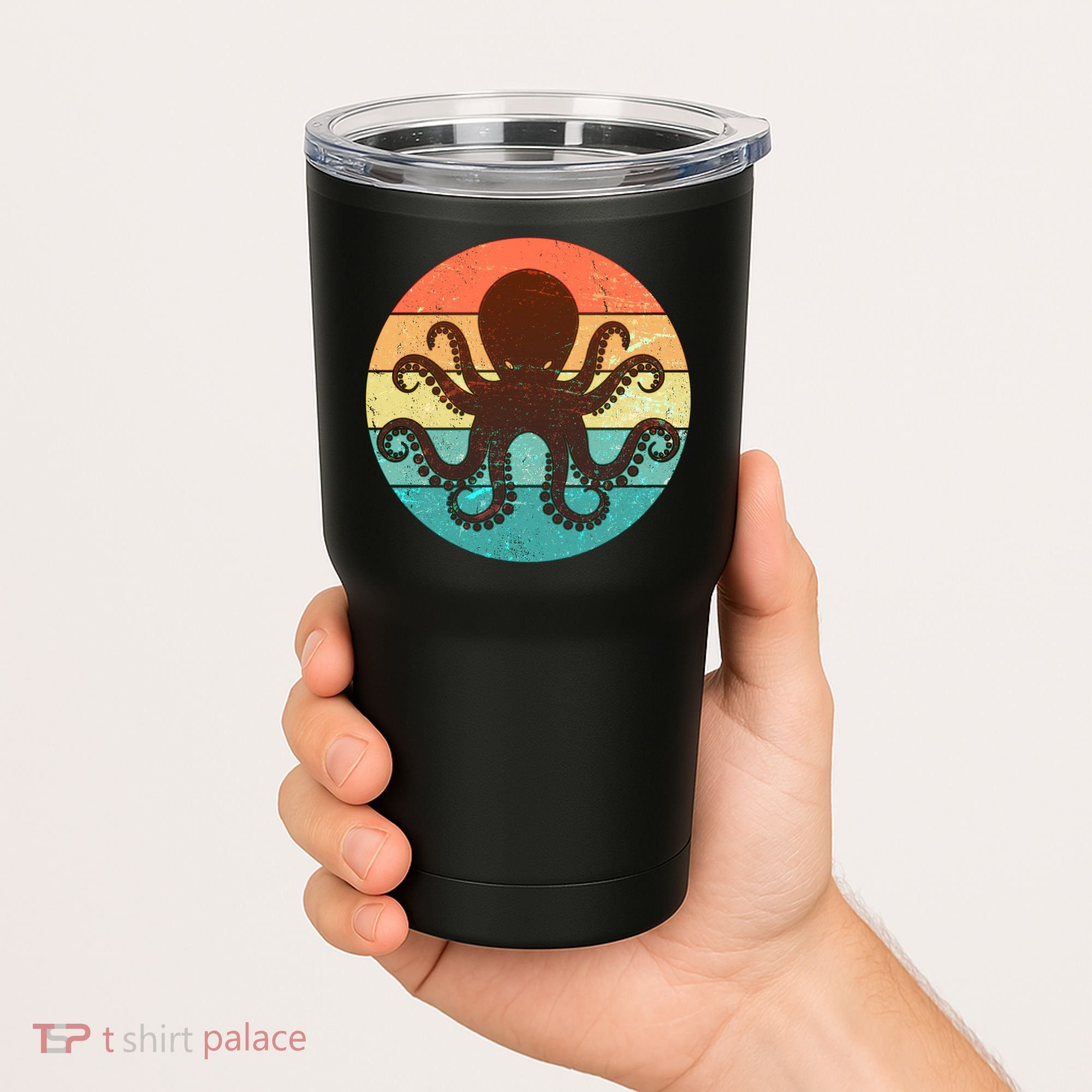 Retro Octopus Kraken  Tumbler