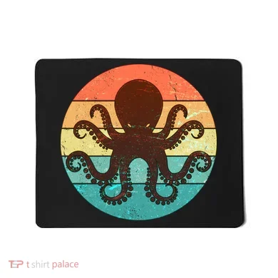 Retro Octopus Kraken  Mousepad
