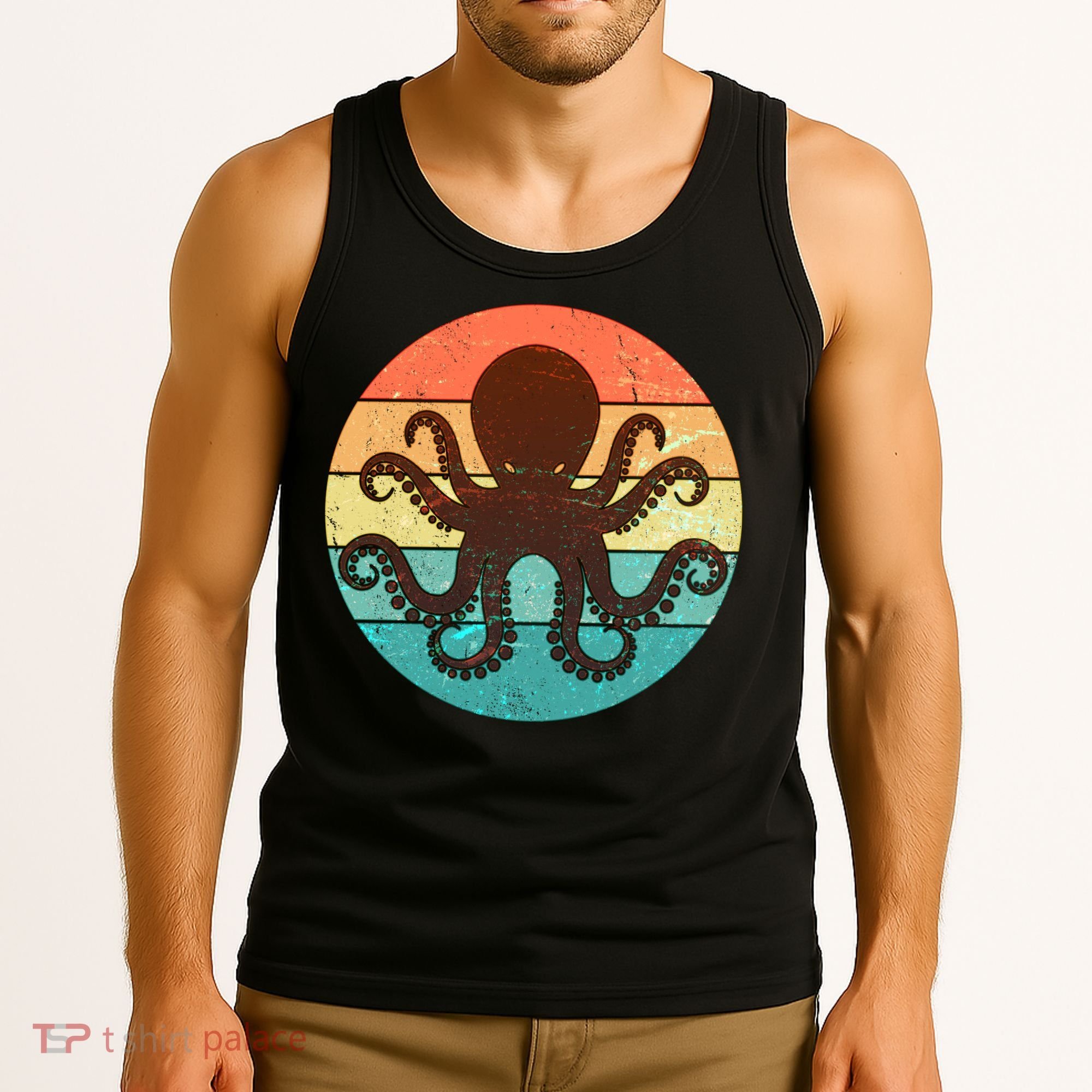 Retro Octopus Kraken  Tank Top