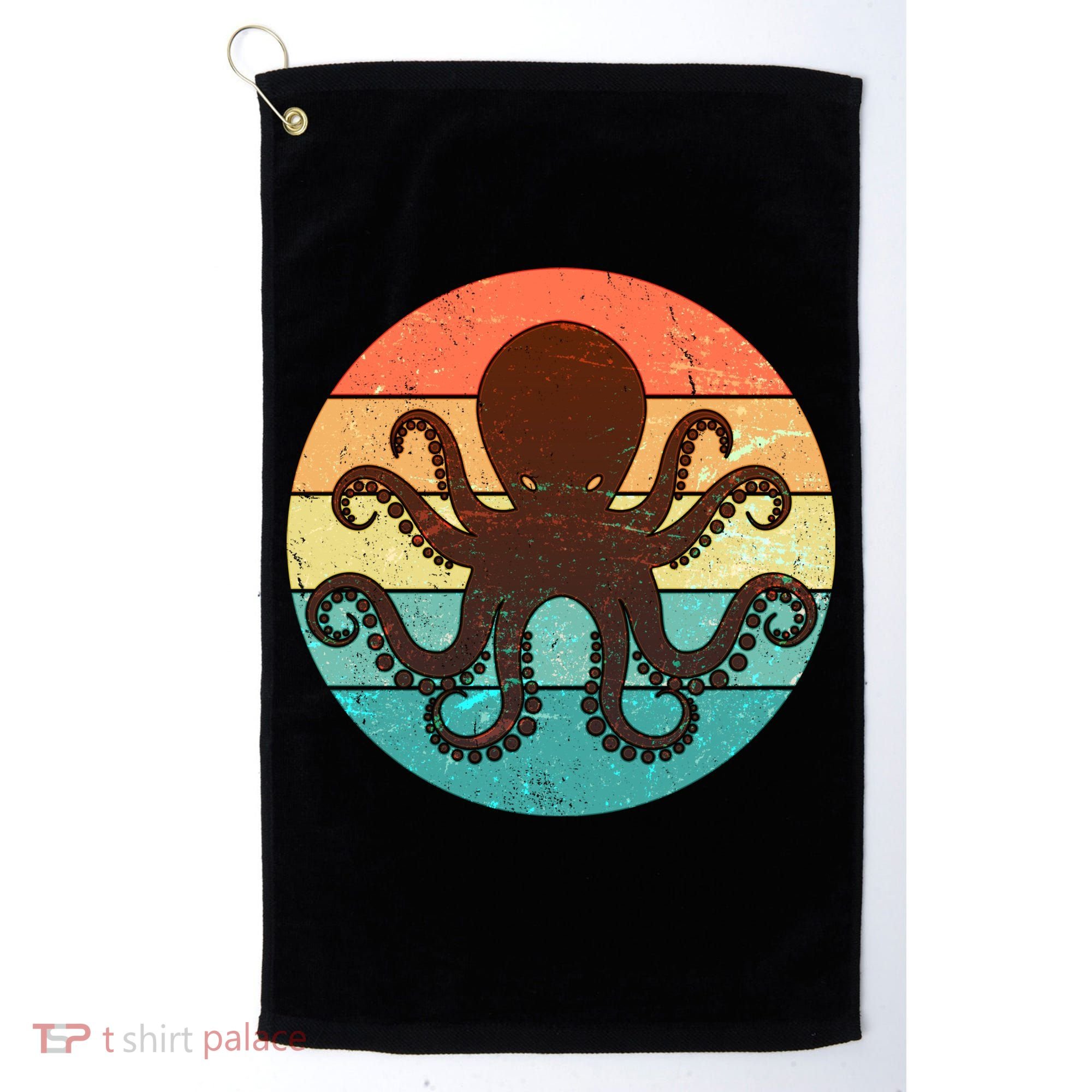 Retro Octopus Kraken  Golf Towel