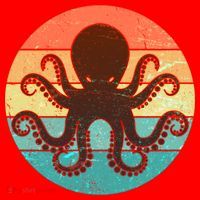 Retro Octopus Kraken  Santa Hat thumb 1