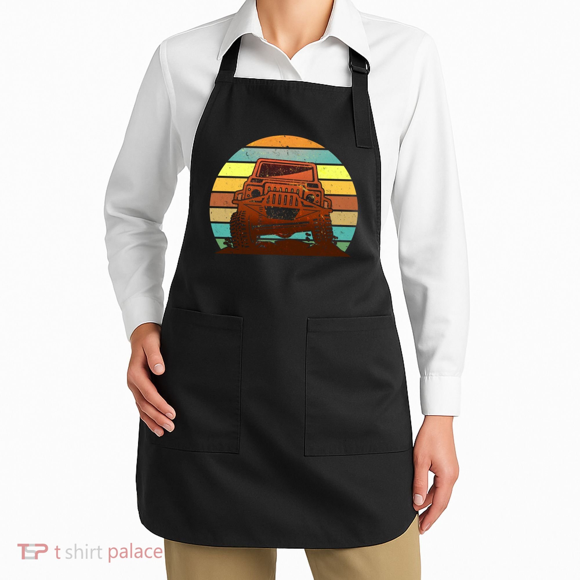 Retro Off Road Truck 4x4 Sunset Apron