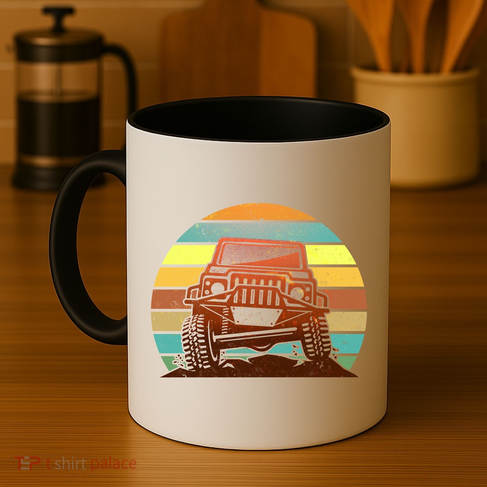 Retro Off Road Truck 4x4 Sunset Coffee Mug