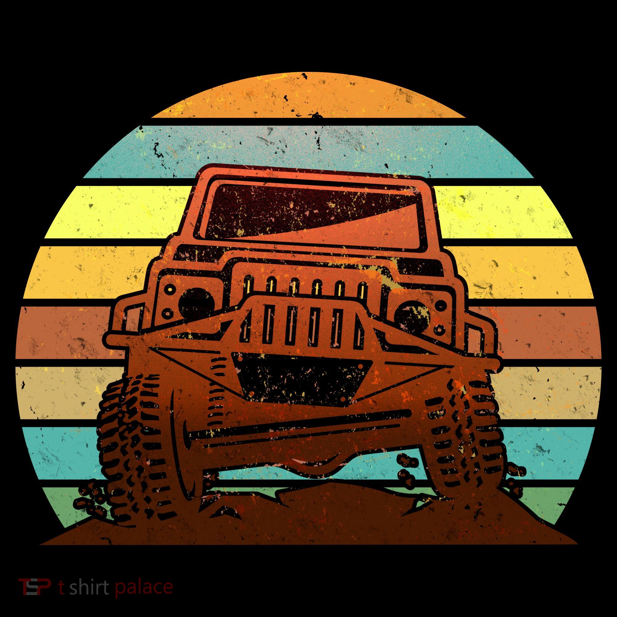 Retro Off Road Truck 4x4 Sunset Women's Hoodie