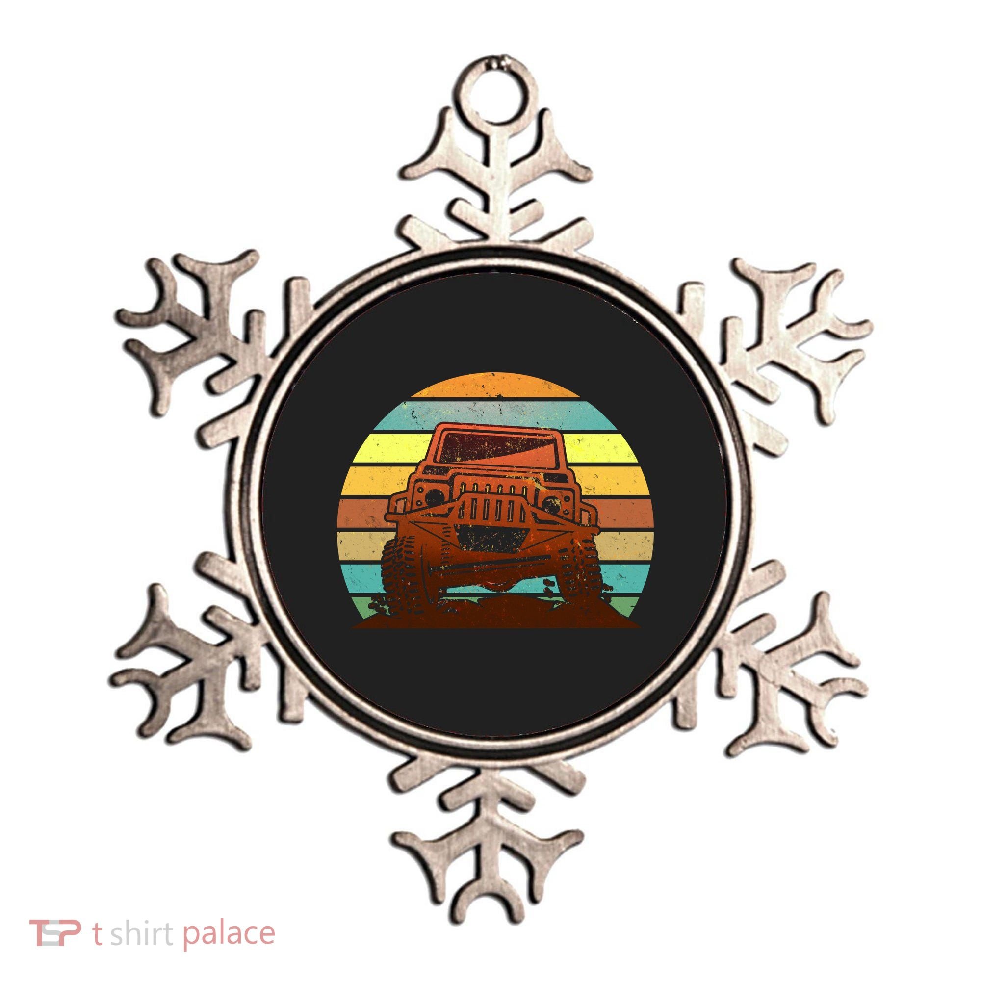 Retro Off Road Truck 4x4 Sunset Ornament