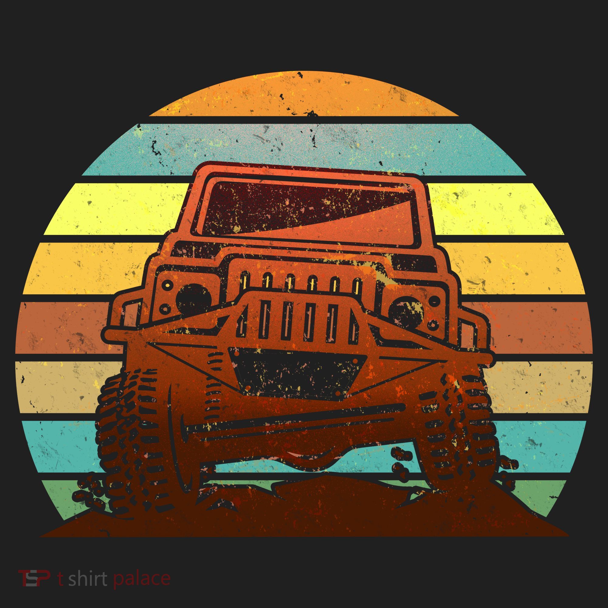 Retro Off Road Truck 4x4 Sunset Hat