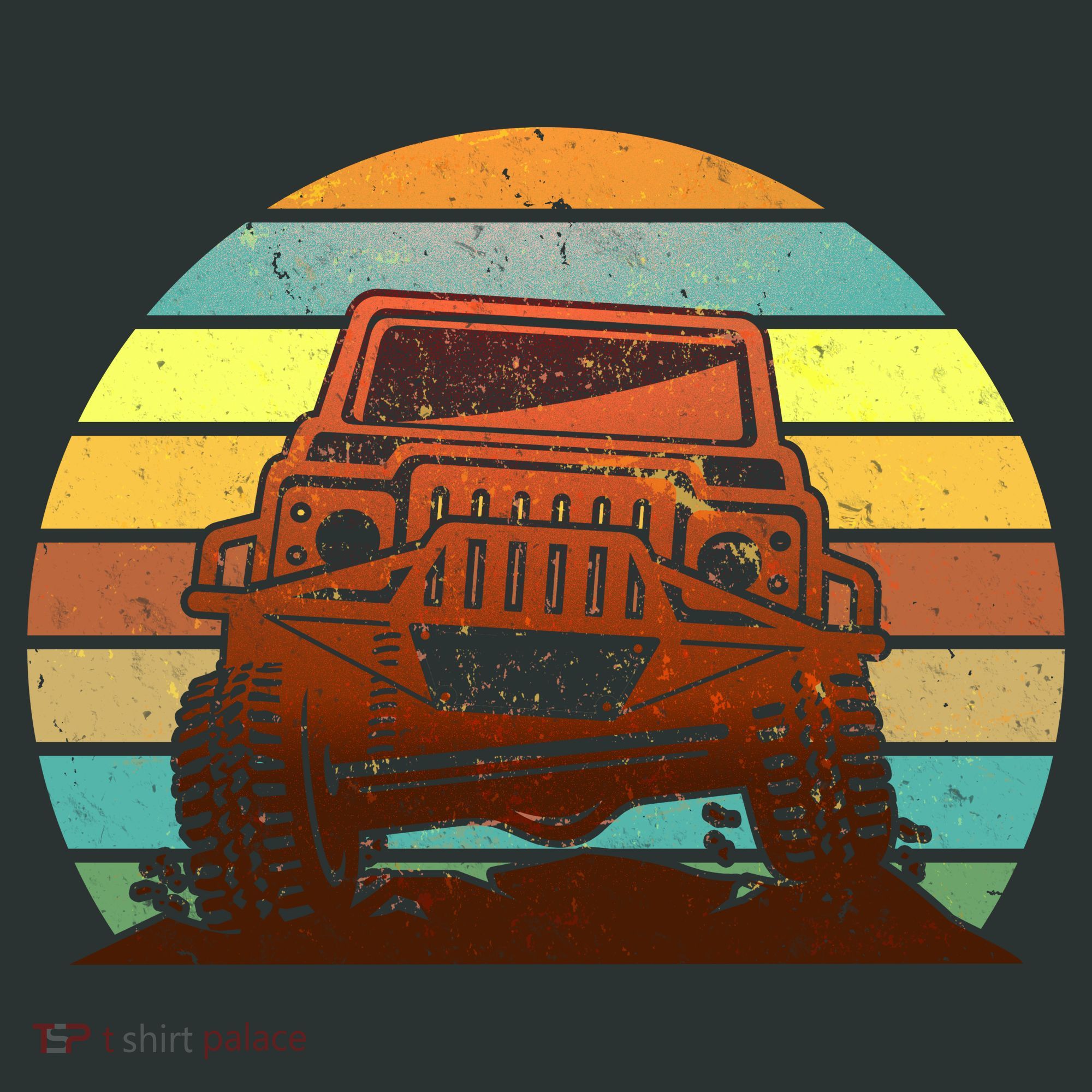 Retro Off Road Truck 4x4 Sunset T-Shirt