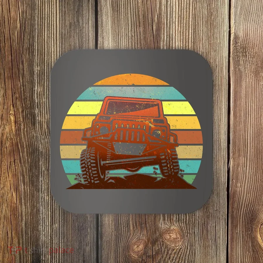 Retro Off Road Truck 4x4 Sunset Coaster