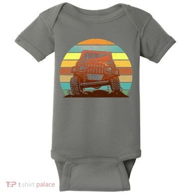 Retro Off Road Truck 4x4 Sunset Baby Bodysuit