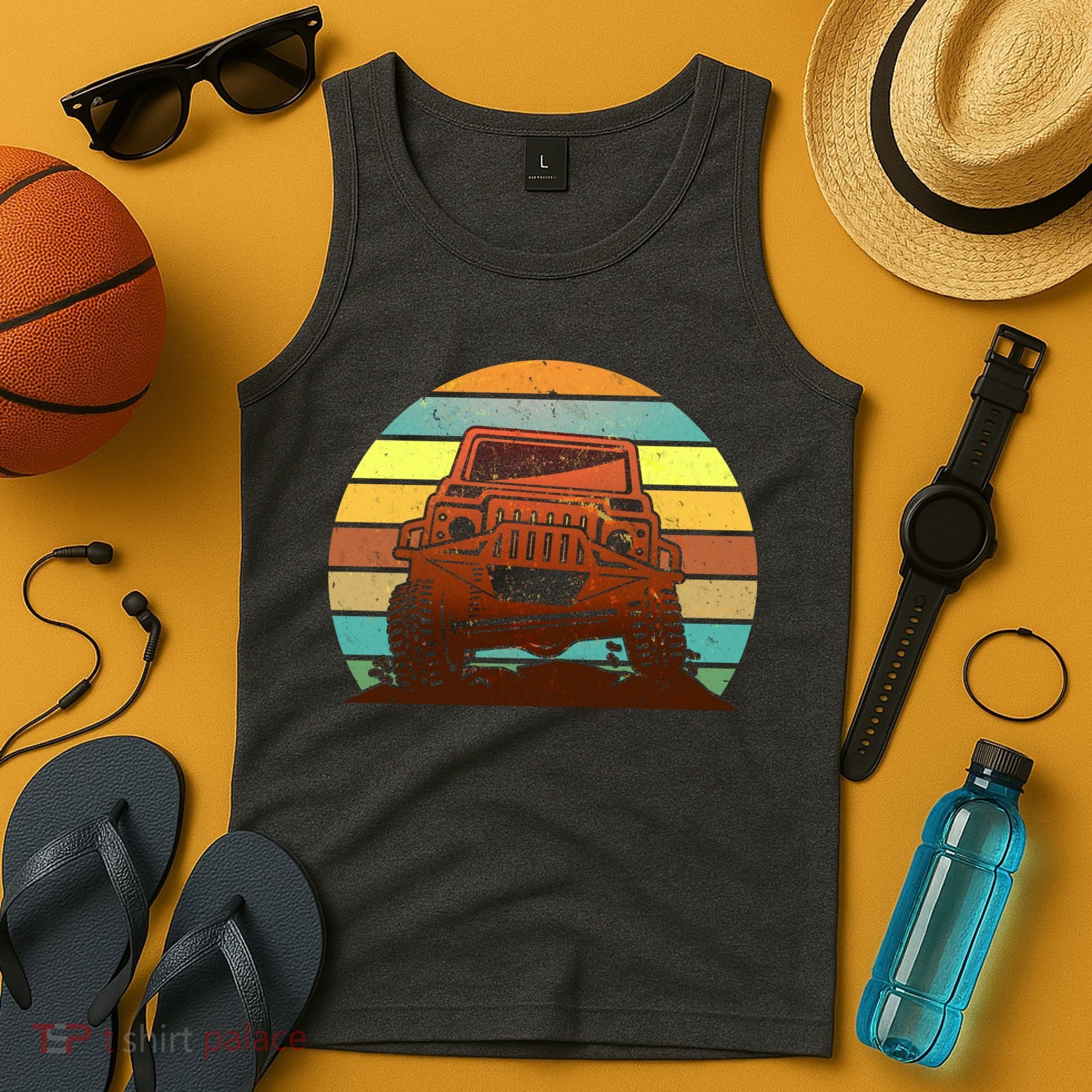 Retro Off Road Truck 4x4 Sunset Tank Top