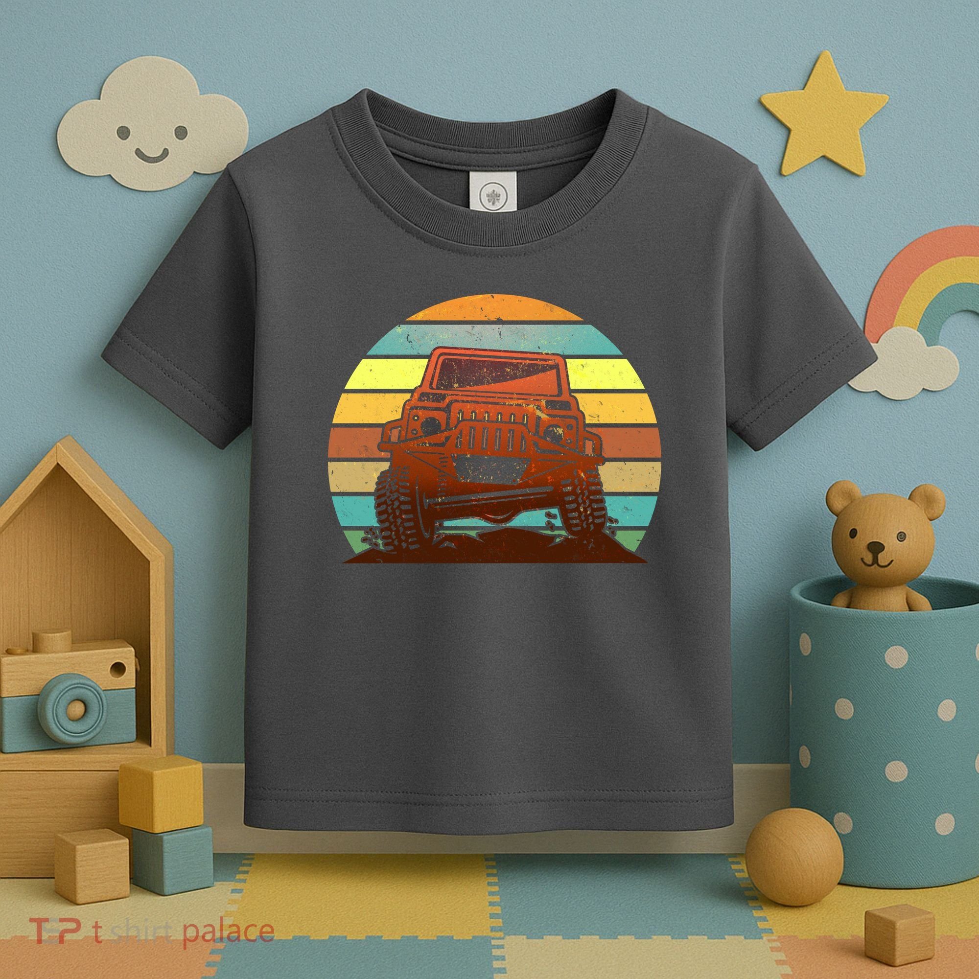 Retro Off Road Truck 4x4 Sunset Toddler T-Shirt