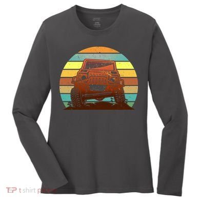 Retro Off Road Truck 4x4 Sunset Women's Long Sleeve Shirt