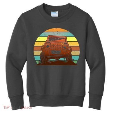 Retro Off Road Truck 4x4 Sunset Kids Sweatshirt