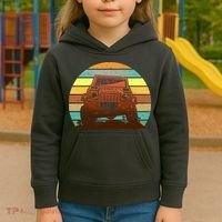 Retro Off Road Truck 4x4 Sunset Kids Hoodie thumb 3