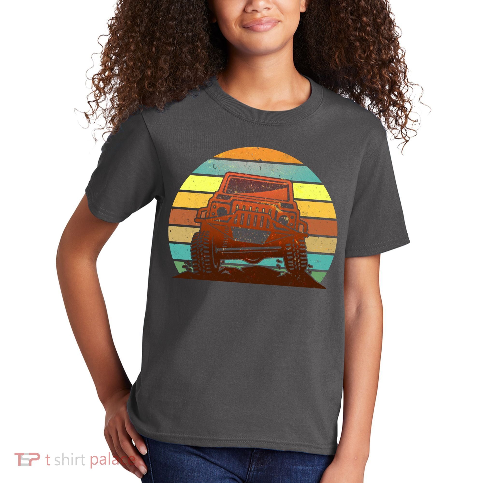 Retro Off Road Truck 4x4 Sunset Kids T-Shirt