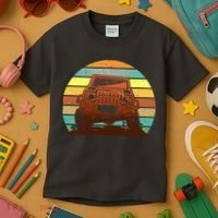 Retro Off Road Truck 4x4 Sunset Kids T-Shirt thumb 3
