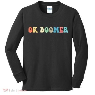 Retro Ok Boomer Kids Long Sleeve Shirt