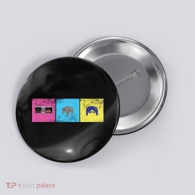 Retro Old School Gamer Button