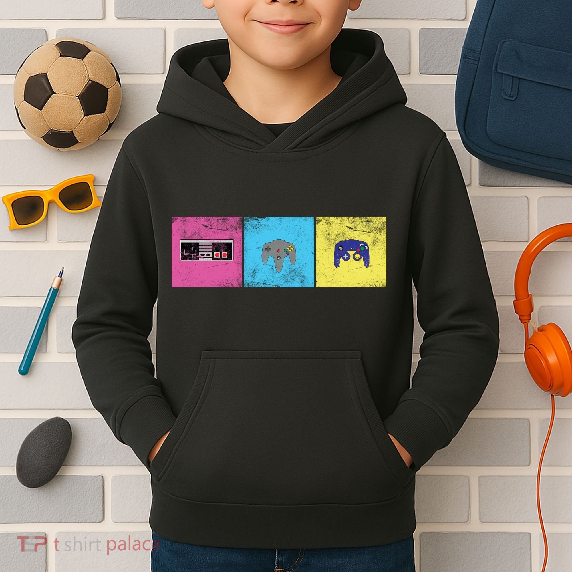 Retro Old School Gamer Kids Hoodie