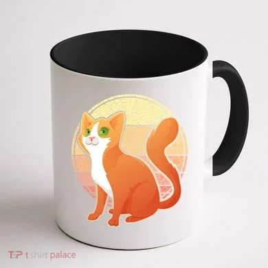 Retro Orange Cat Coffee Mug back