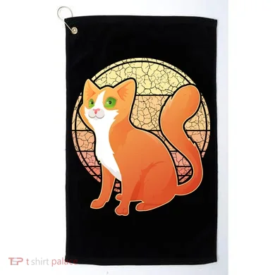 Retro Orange Cat Golf Towel