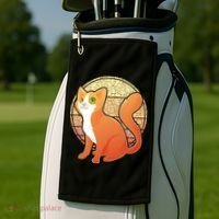Retro Orange Cat Golf Towel thumb 2
