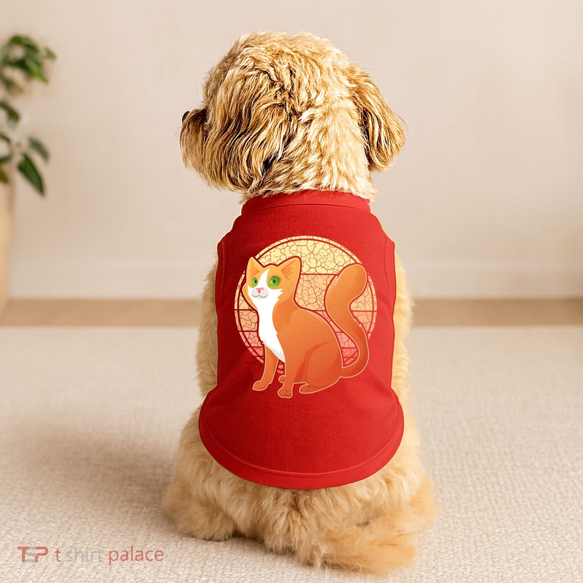 Retro Orange Cat Doggie Tank