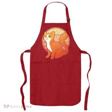 Retro Orange Cat Apron
