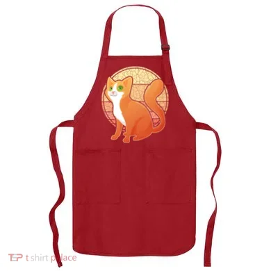 Retro Orange Cat Apron