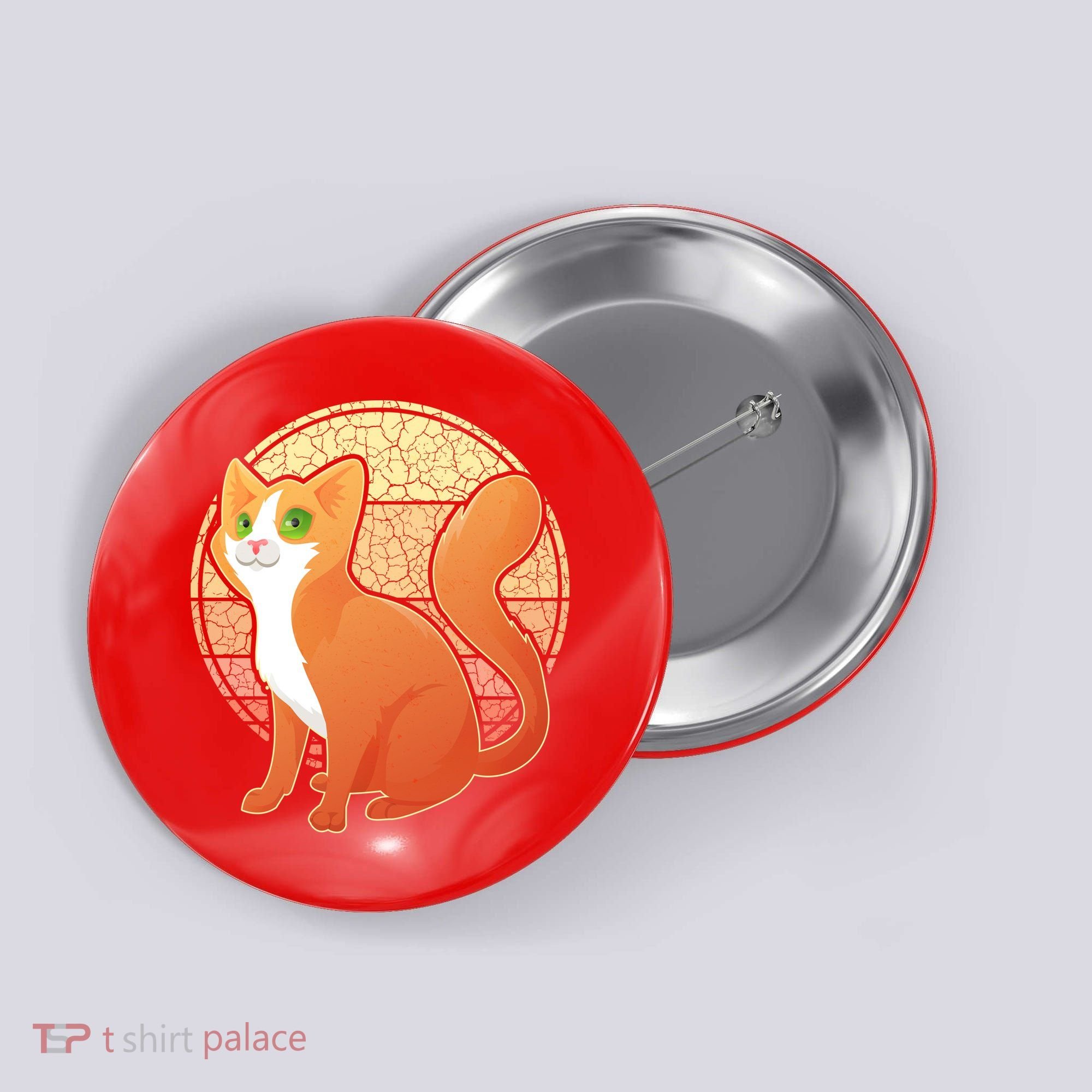 Retro Orange Cat Button