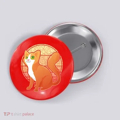 Retro Orange Cat Button