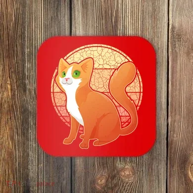 Retro Orange Cat Coaster