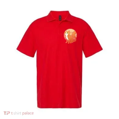 Retro Orange Cat Polo