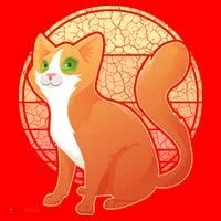 Retro Orange Cat Polo thumb 2