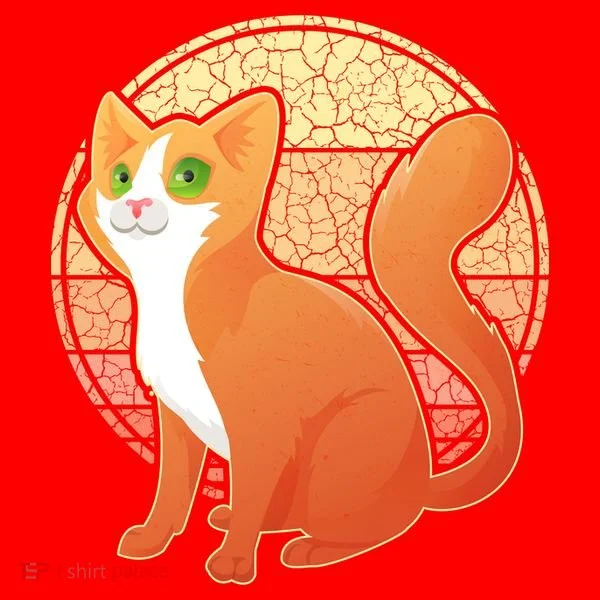Retro Orange Cat Polo