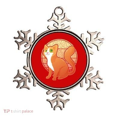 Retro Orange Cat Ornament