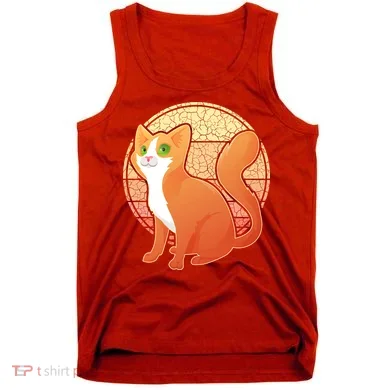 Retro Orange Cat Tank Top