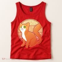 Retro Orange Cat Tank Top thumb 2
