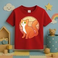 Retro Orange Cat Toddler T-Shirt thumb 3