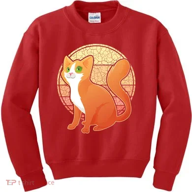 Retro Orange Cat Kids Sweatshirt