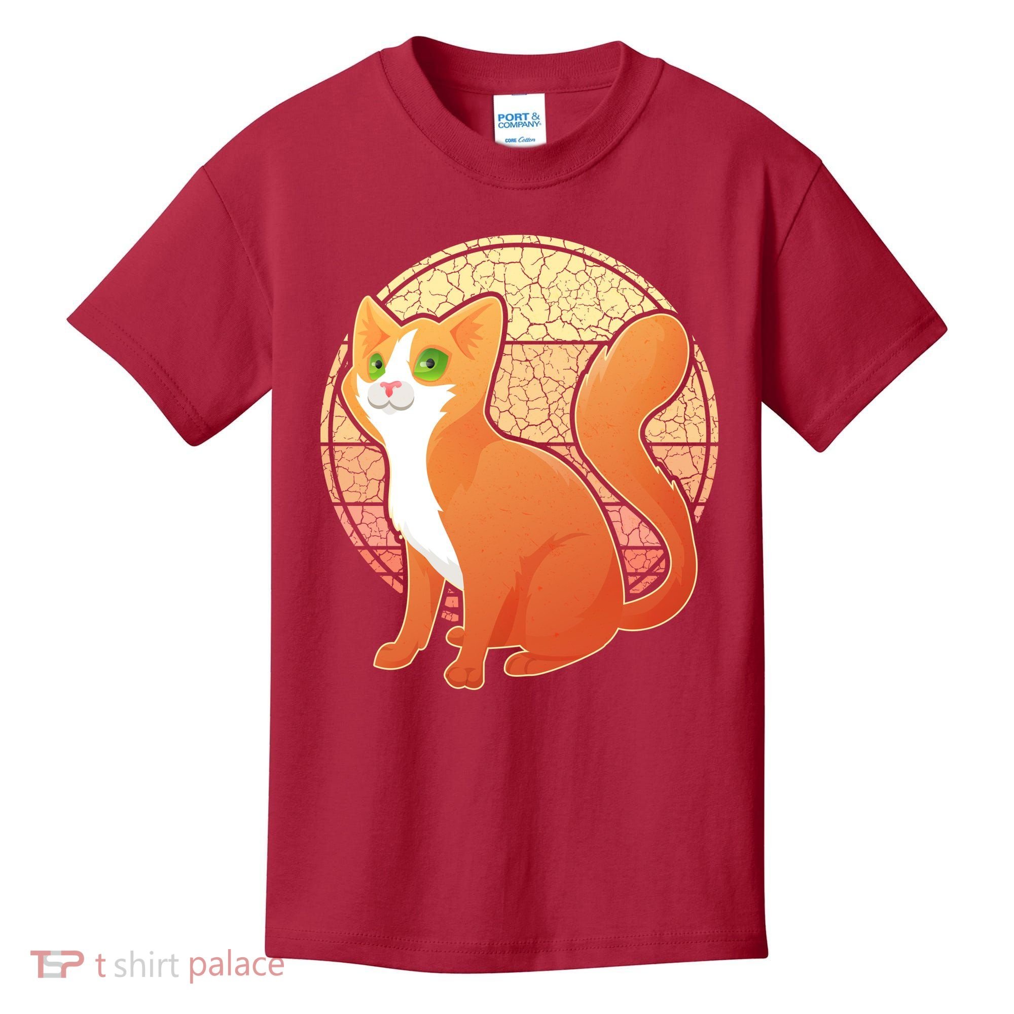 Retro Orange Cat Kids T-Shirt