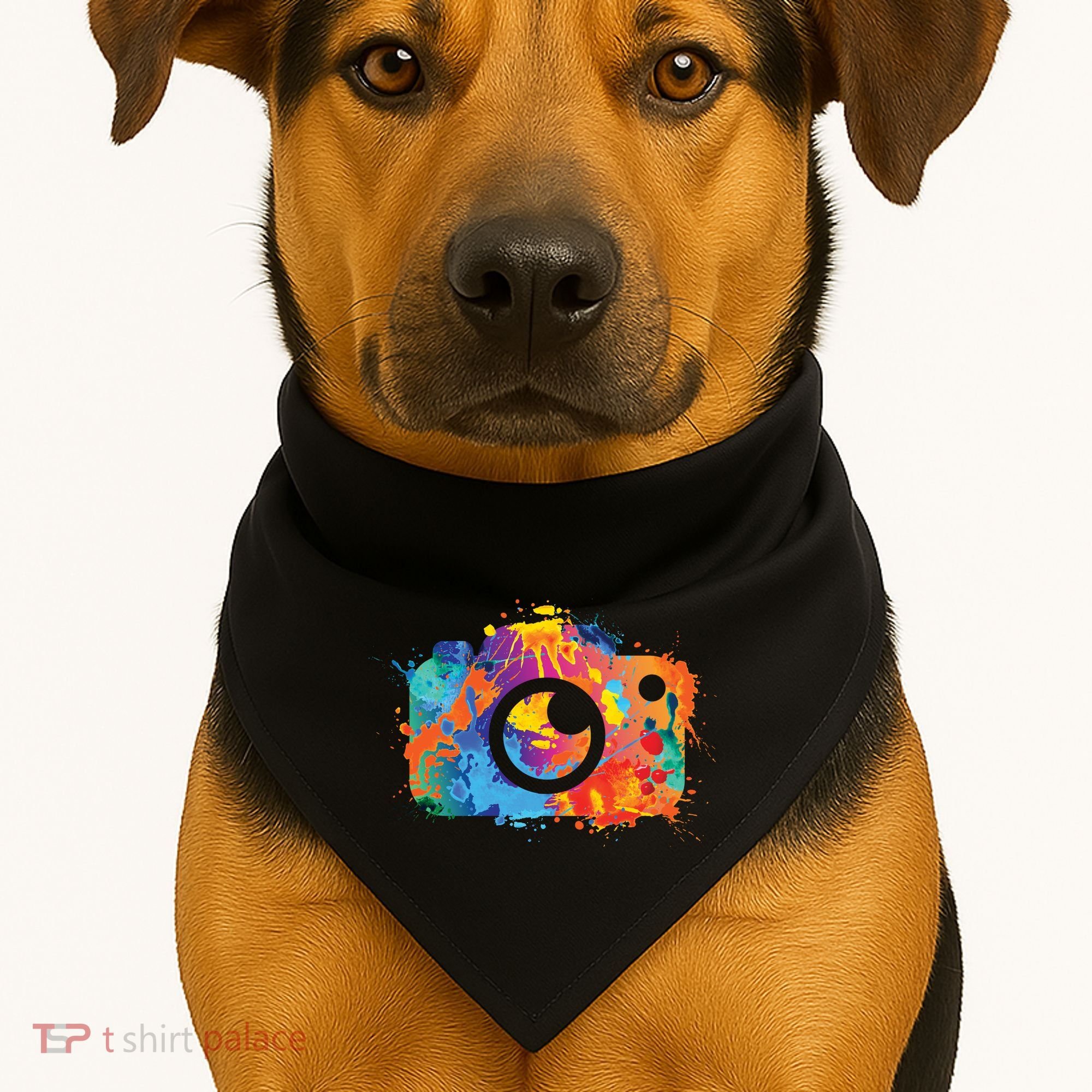 Retro Paint Camera USA-Made Doggie Bandana