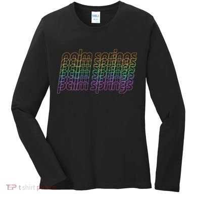 Retro Palm Springs Retro Multicolor Women's Long Sleeve Shirt