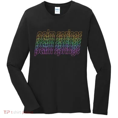 Retro Palm Springs Retro Multicolor Women's Long Sleeve Shirt