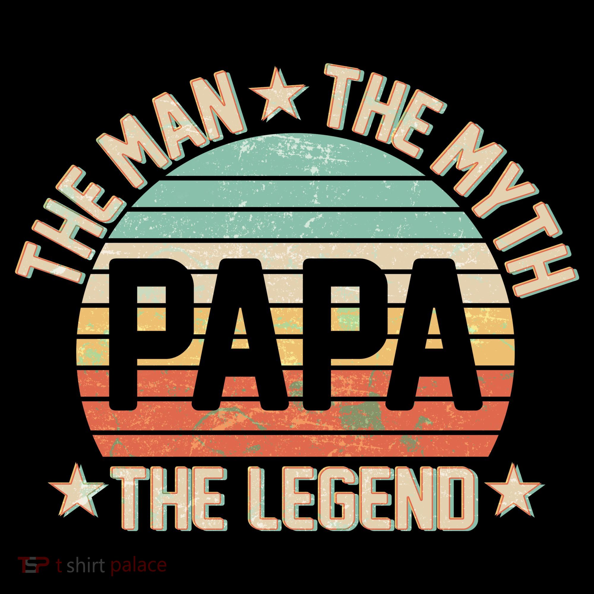Retro Papa The Man Myth Legend Bucket Hat